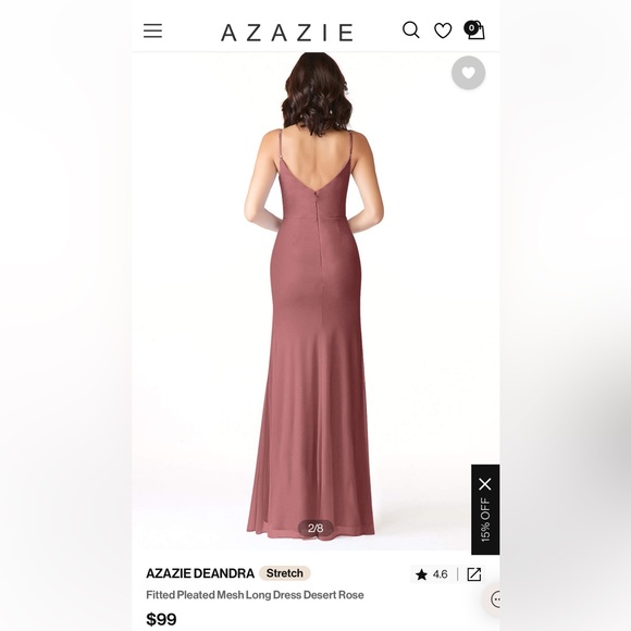 Azazie Deandra Size 10 Desert Rose - Picture 2 of 5